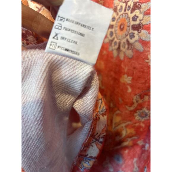 Noracora long sleeve orange floral top blouse women's size medium - Picture 5 of 6